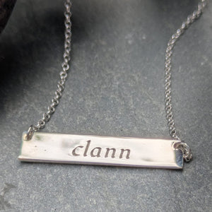 Clann - Family Sterling Silver Irish Language Necklace