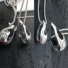 Load image into Gallery viewer, Different angles of Bealtaine flame pendant