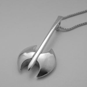 Scathach Pendant, Chunky Sterling Silver Pendant, Ceremonial Axe Pendant, Weapon Necklace, Battle Axe Jewellery, Scottish Warrior Woman Necklace, Dún Scáith