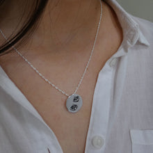 Load image into Gallery viewer, Duck Pendant, Oxidised Sterling Silver Pendant, Silver Duck Print Necklace, Bird Jewellery, Quirky Jewellery, Good Luck Talisman, Irish Culture, Waddling Duck