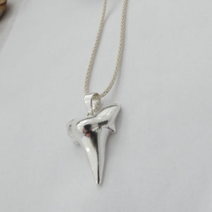 Shark Tooth Pendant, Sterling Silver Shark Tooth Pendant, Animal Lover Jewellery, Shark Lover Gift, For Him, For Her, Unisex Jewellery, Shark Necklace, Surfer Gift, Beach Jewelry, Marine Pendant