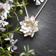 Load image into Gallery viewer, Water Lily Pendant, Floral Pendant, Nature Jewellery, Flower Lover Gift, Water Nymph Necklace, Gardener Gift, Irish Wild Flowers, Fairy Pendant