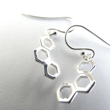 Load image into Gallery viewer, Giant&#39;s Causeway Earrings, Sterling Silver Hexagons Pendant, Silver Honeycomb Necklace, Nature Jewellery, Irish Culture, Scottish Tradition, Travel Jewelry
