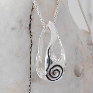 Bealtaine Pendant, Oxidised Sterling Silver Festival Fire Pendant, Flames Pendant, Fire Goddess Necklace, Engraved Jewellery, Druid