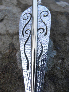 Arrowhead, Sterling Silver Fairy Dart Pendant, Celtic Talisman, Pagan Jewelry, Elf Shot Necklace, Silver Arrow Pendant, Pagan Necklace