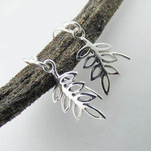 Ash Tree Earrings, Sterling Silver Leaf Earrings, Fairy Tree Jewellery, Silver Tree of Life, Nature Lover Gift