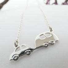 Load image into Gallery viewer, Silver necklace with car caravan
