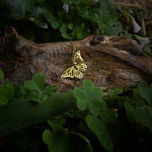 Load image into Gallery viewer, 10 Carat Gold Butterfly Necklace, Nature Lover, Solid Gold Butterfly, Symbol of Beauty and Transformation, Transitional Pendant, Cottagecore Jewellery, Cute Necklace, Delicate Jewelry