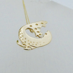 10 Carat Gold Selkie Ór Pendant, Solid Gold Seal Pendant, Meaningful Jewellery, Animal Lover Gift, Nautical Necklace, Spirit Animal Pendant, Sea Goddess Necklace, Love Necklace