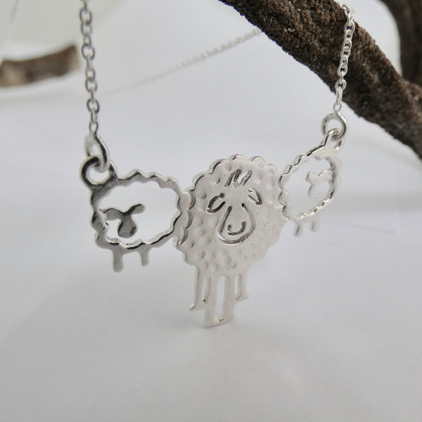 Be yourself Silver Irish Sheep Affirmation Necklace