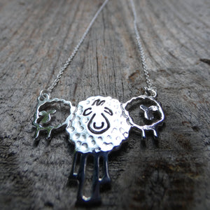 Be yourself Silver Irish Sheep Affirmation Necklace