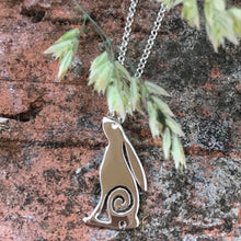Load image into Gallery viewer, Dainty Sterling Silver Hare Pendant Irish Mythology Cailleach