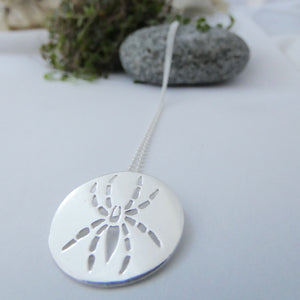 Spider  - Damhán Alla Necklace, Sterling Silver Spider Design Necklace, Nature Pendant, Insect Lover Gift, For Him, For Her, Unisex Pendant, Tarantula Necklace, Silver Spider Jewellery