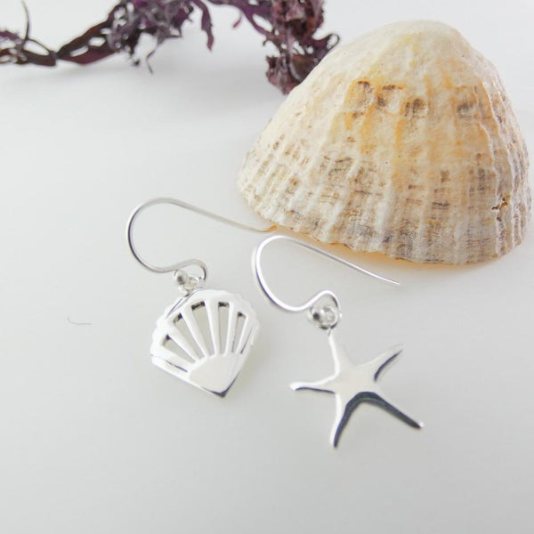 Beach Combing Earrings, Sterling Silver Beach Earrings, Summer Jewellery, Shell Earrings, Nautical Earring