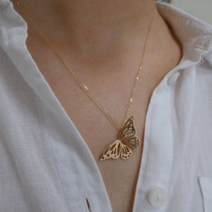 10 Carat Gold Butterfly Necklace, Nature Lover, Solid Gold Butterfly, Symbol of Beauty and Transformation, Transitional Pendant, Cottagecore Jewellery, Cute Necklace, Delicate Jewelry